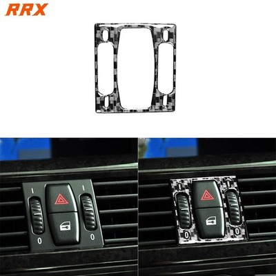 Real Carbon Fiber Hazard Warning Light Button Cover For 6Series M6 E63 E64 04-10