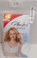 Playtex 18 Hour Bra 1107 Wirefree Easy-on Front Close 48D White New