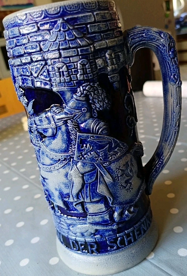 Boccale da birra in ceramica portapenne vintage Municipio Vienna Ratha