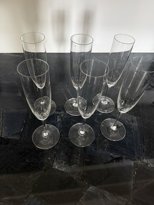 RIEDEL VINUM CHAMPAGNE FLUTES, Lead Free Crystal, 8 7/8'', 8 oz, AUSTRIA, 6 PCS