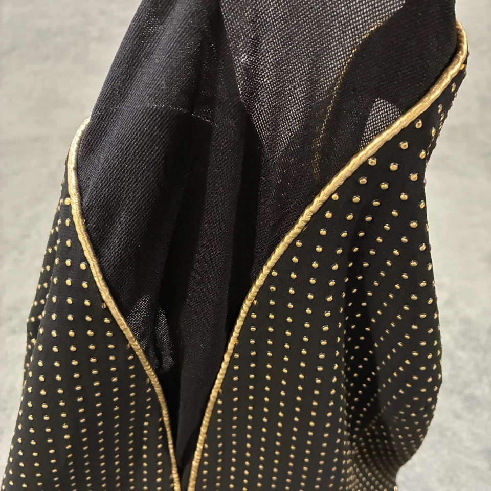 Mini Vestido Express Negro Dorado Lunares Sin Mangas Fiesta Cóctel Para Mujer Talla 10 Foto 4 de 4