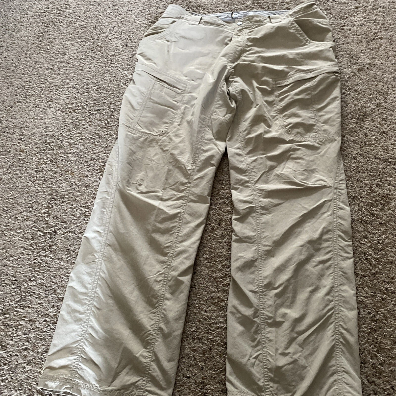 Columbia Titanium Pants Mens 36X34 Beige Cargo Omni-Shield Lightweight Fishing