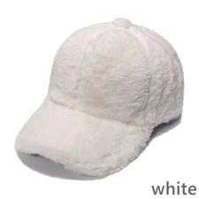 Lady Winter Baseball Cap Faux Rabbit Fur Trucker Cap Sunhat Plush Thick Warm