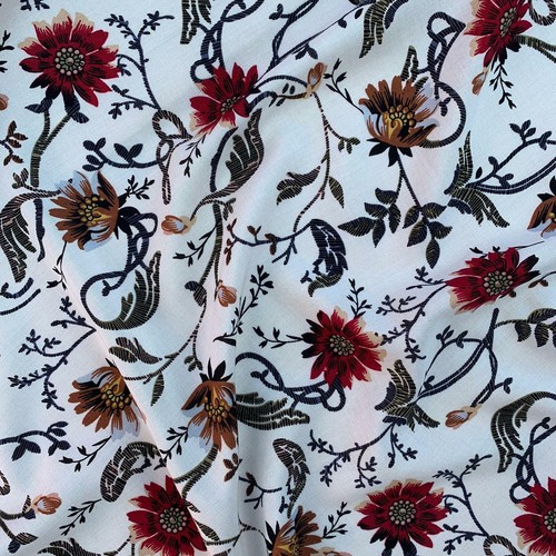 Floral Paisley Aztec Tropical 100% Viscose Challis Soft Draping Dress Fabric - Picture 30 of 91