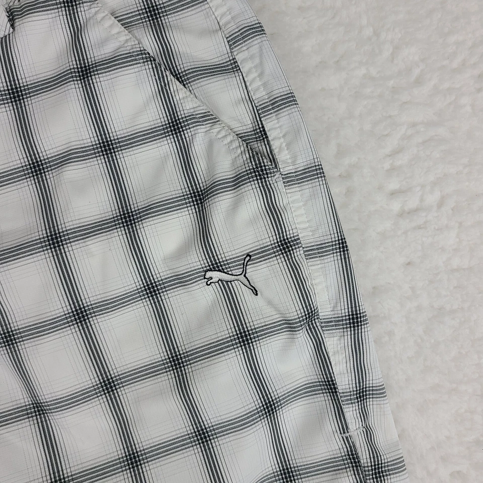 Puma Shorts Mens 38 Black White Check 11" Inseam Casual Chino Performance Golf - Image 2 of 4