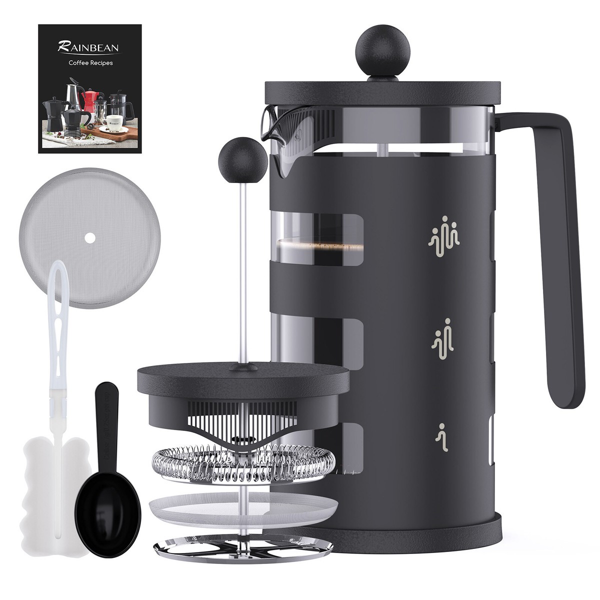 RAINBEAN French Press Kaffeebereiter – 350 Ml Aus Borosilikatglas & Edelstahlfilter
