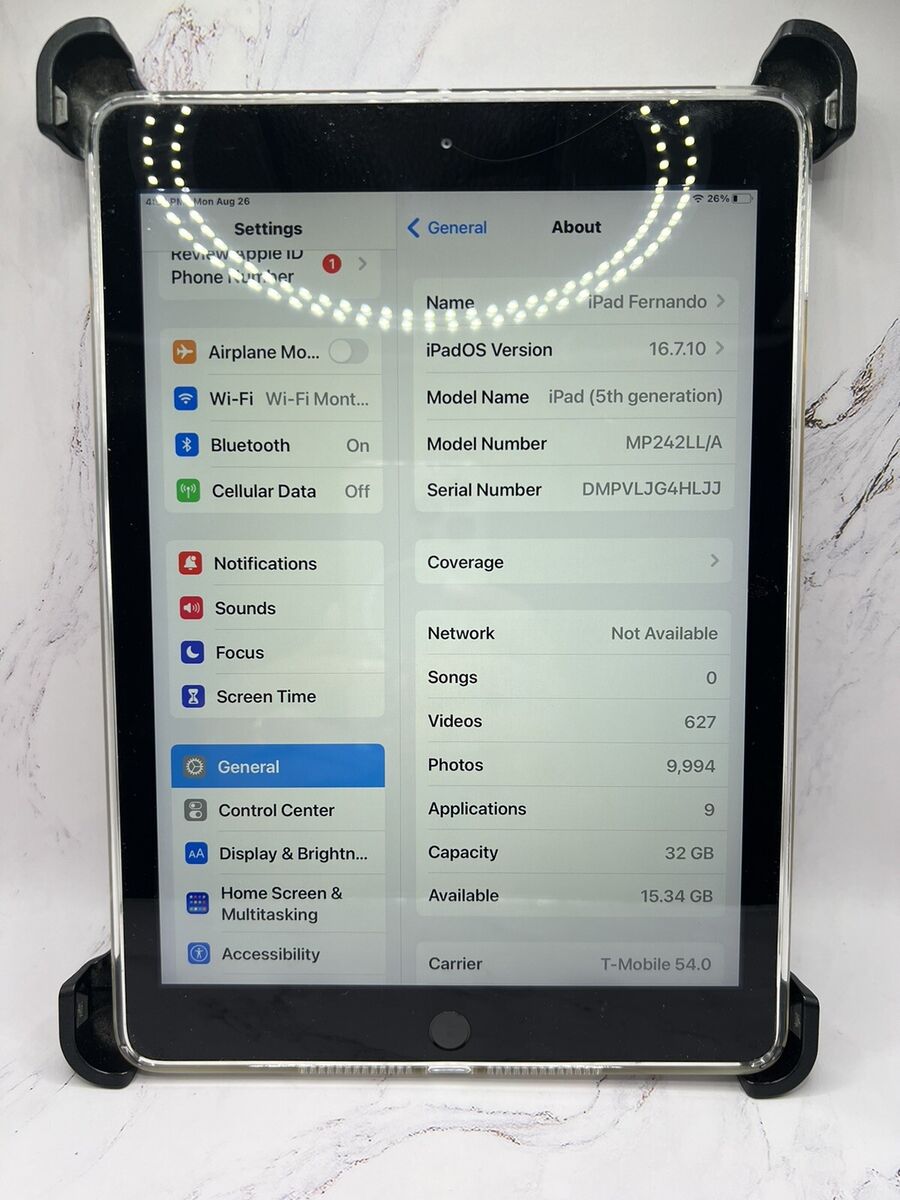 Apple iPad (5th Generation) 32GB, Version 16.7.10 - Gray Good Condition | eBay Apple iPad (5th Generation) 32GB, Version 16.7.10 - Gray Good Condition | eBay