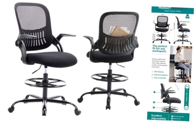 Ergonomic Computer Mesh Swivel Task Chair with Wheels and Comfortable Lumbar