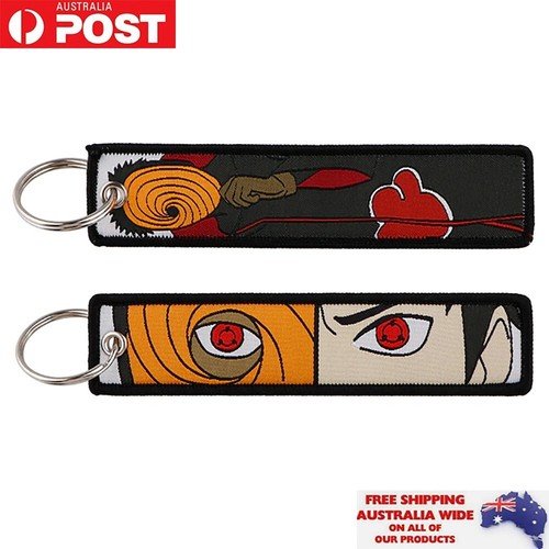 Naruto Obito Uchiha Anime Embroidered Double Sided Keychain Keyring