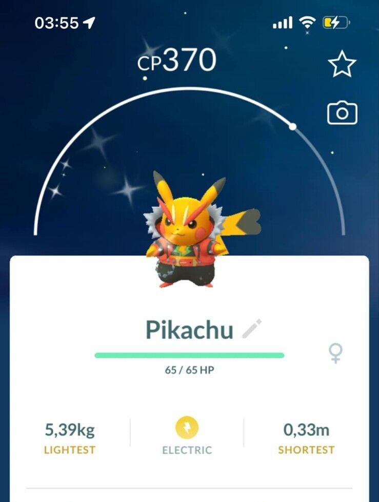 Pokémon Shiny Pikachu Rockstar Costume Rock Star P T C Read Description