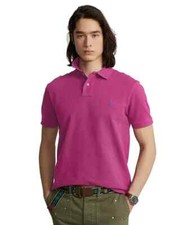 Polo Ralph Lauren L31723 Mens Pink Custom Slim Fit Mesh Polo Shirt Size S