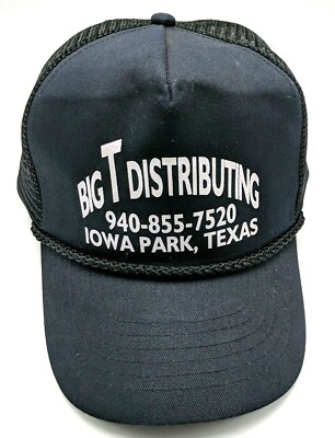 BIG T DISTRIBUTING (TX) vintage black adjustable cap / hat