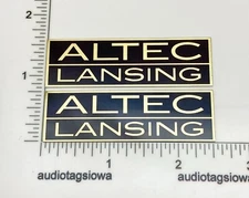 Altec Lansing  Badge Logo Emblem Pair Custom Made Aluminum Self Stick