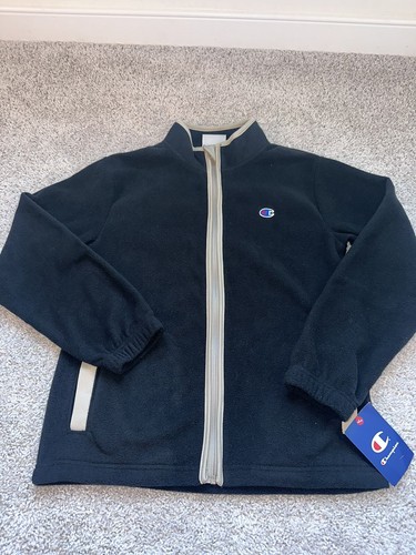 Champion Black Artic Cold Beige Youth Full Zip Fleece Jacket M (10/12) NWT - 第 1/7 張圖片