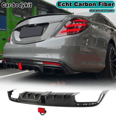Carbon Fiber Rear Diffuser Diffuser Spoiler Lip Fits Mercedes S63 S65 14-17