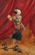 STEFANO MANZOTTI - PATTINANDO-  OLIO SU TELA -  30x45 - 2015 OPERA UNICA