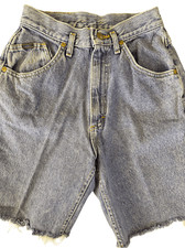 Lee women  s xs high rise 90  s blue denim jean shorts distressed