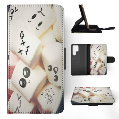 FLIP CASE FOR SAMSUNG GALAXY|CUTE MARSHMALLOW CANDY FACE #3