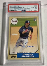 2017 Topps Dansby Swanson 1987 Topps Autographs PSA 10 Rookie RC Auto Signed