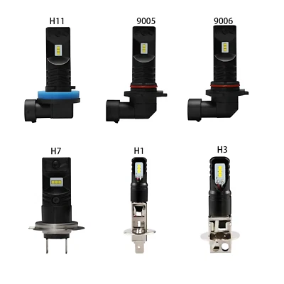 NIGHTEYE H1 H3 H7 H11 LED Fog Light Bulbs 1600LM 160W 6000K Super White Bright - Image 1 of 4
