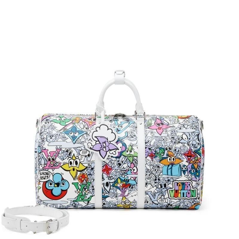 Louis Vuitton White and Rainbow Comics Monogram Keepall 50 Virgil Abloh