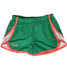 Under Armour Shorts Youth Large Loose Heat Gear Green Neon Orange YLG
