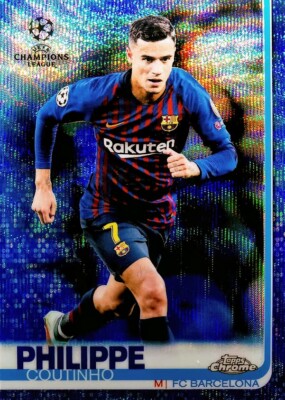 2018-19 Topps Chrome UCL =Philippe Coutinho= BLUE WAVE #'d /75 Barcelona 
