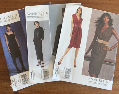 Vogue American Designer Anne Klein Sewing Patterns V1025, V1123,