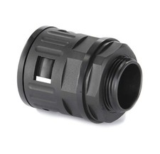 Black Plastic Conduit Fittings - Fixing Stents and Connectors and Glands
