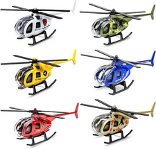 Diecast Helicopters 6 Color, Military Model Plane Mini Helicopter Toys for Bo...