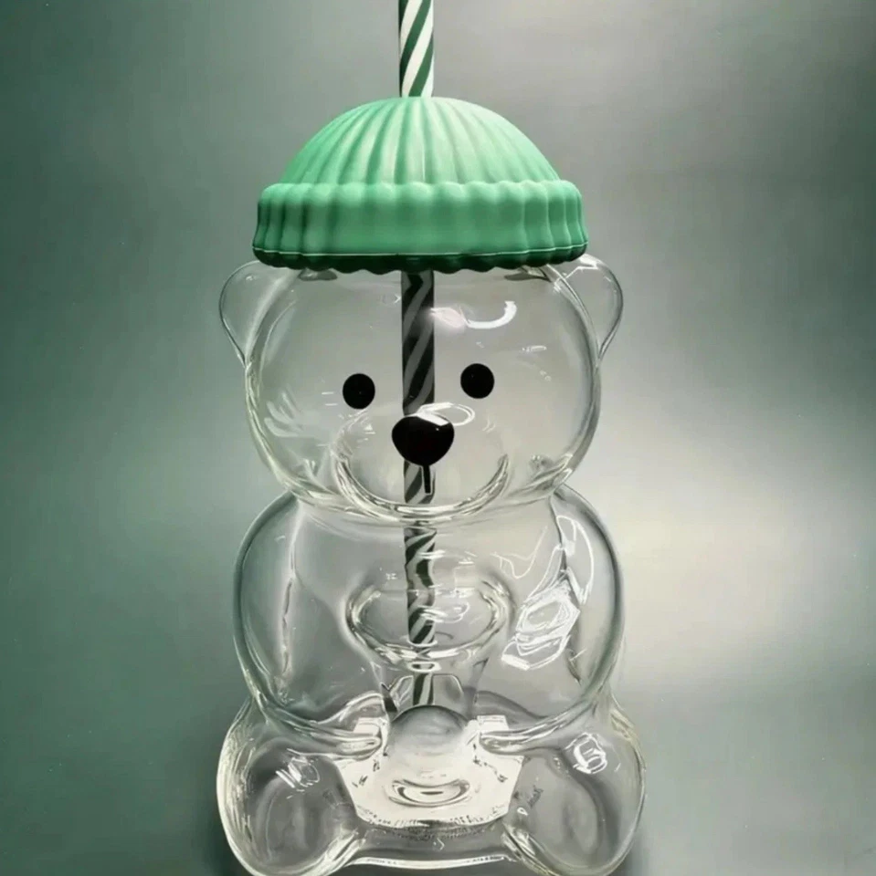 Super Cute Bear Sippy Cups Glassware 20oz No Logo Bear Cup - Image 3 of 3