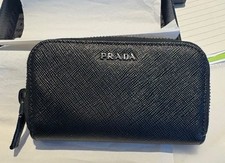 Brand New PRADA Key Case/Wallet - Black Zippered Case