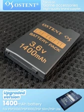 OSTENT 1400mAh 3.6V Lithium Ion Rechargeable Battery Pack for PSP 2000/3000