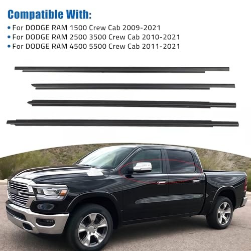 4x Gearzaar Window Weatherstrip Belt Moulding Kit For Dodge Ram 1500/2500 (09-21)-616732