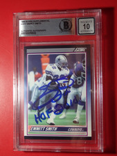 Emmitt Smith 90 Score Beckett Slabbed Signed Rookie Card Authentic Auto 10 W/HOF