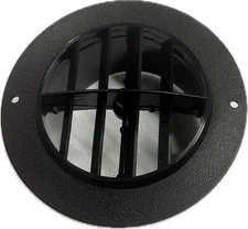 RV 4" Duct Rotaire Swivel Circle RV Heat Vent Furnace Plastic Black Trailer