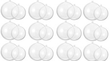 24 Pack 8cm & 10cm Clear Fillable Baubles - DIY Transparent Plastic Ornaments