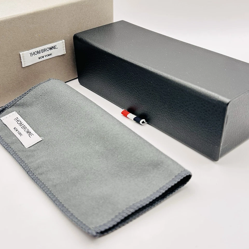 Estuche para gafas de sol Thom Browne de cuero negro talla L nuevo Foto 2 de 4