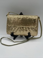 Vintage Bag by La Regale Gold Mesh Strap Clutch Evening Bag Purse Sparkly/Shiny
