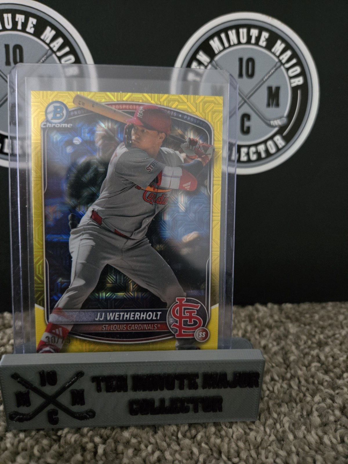 2025 Bowman - Chrome JJ Wetherholt #BCP-22 Yellow Mojo Refractor (RC) #30/75