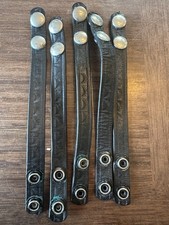 Vintage Duty Belt Keepers Black Leather  W/2 Steel Snaps 8" X 1/2" Police