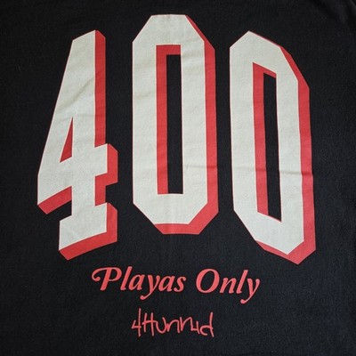 YG 4Hunnid 1990 Playas Only Streetwear Rapper Merch Black XL Graphic T-Shirt Tee
