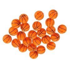30 Set Sports Ball Beads 12mm Silicone Round Spacer Focal Beads Rubber Loose