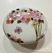 Vintage Trinket Box Takahashi Japan Porcelain Floral Joy San Francisco 3"