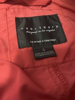Anthropology Sanctuary Red Jacket Casual Roll Long Sleeves Small Pockets Snap