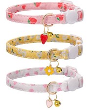 Cat Collar Breakaway with Bells,3 Pack Safety Adjustable Pet Collars,Ideal fo...