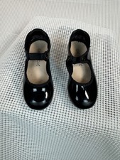 480 Capezio Tap Shoes Kids Black Patent Leather Mary Jane Tele Tone Size 7.5 M