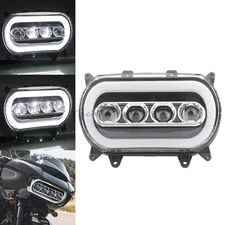 LED Headlight Assembly Projector Hi/Low Beam DRL For Harley CVO Road Glide 15-24