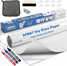 White Board Sticker, Dry Eraser Paper for Wall, Upgrade Pet-No Ghost, 1.45 X 11