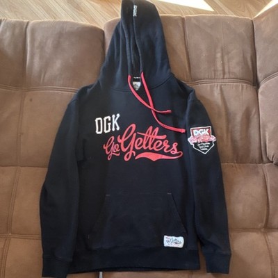 DGK Go Getters Men's Black Red Graphic Print Fleece Pullover Hoodie M